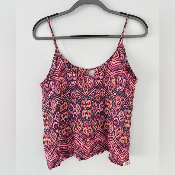 Salt Life Pink and Black Boho Patterned Camisole Adjustable Straps Size Medium - Picture 2 of 6